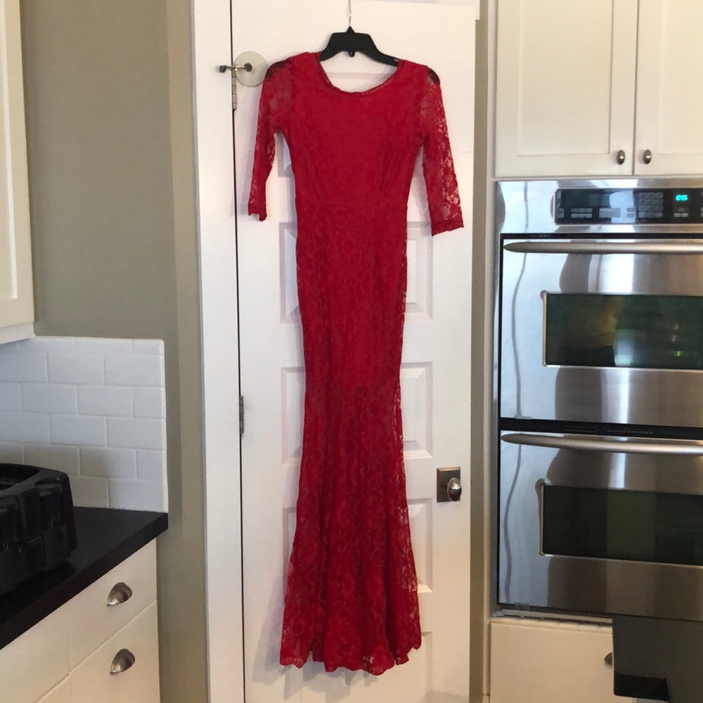 Latiste red mermaid dress size small